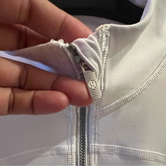 Lululemon White Front Of The Pack Half Zip Pullover Size 4 EUC - Picture 4 of 12